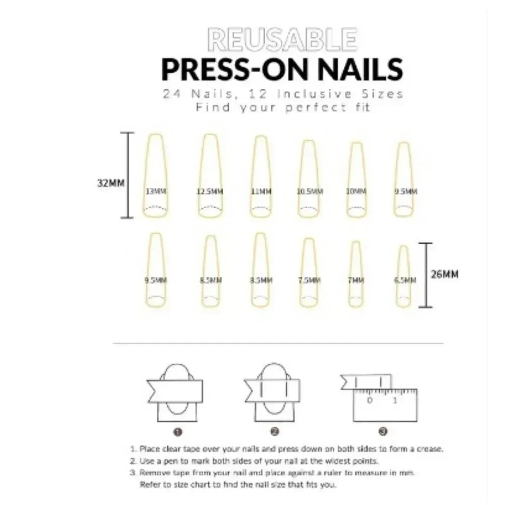 3for$20 24pcs Long Coffin Matte Texture White Wave Striped Pink Ballet Nails